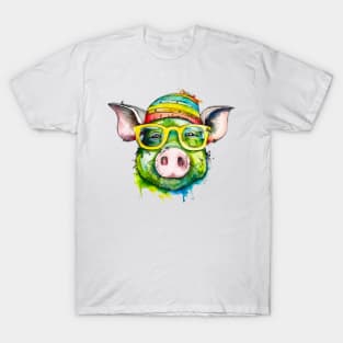 funny pig with glasses T-Shirt